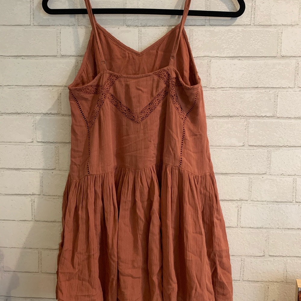 Burnt orange babydoll dress